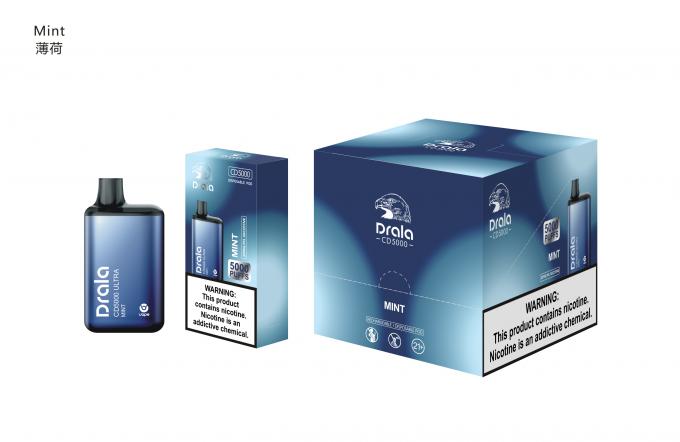 5000 Hauche Wegwerf-Nikotin-wieder aufladbare elektronische Wegwerfzigarette Vape-Kasten-50mg 7